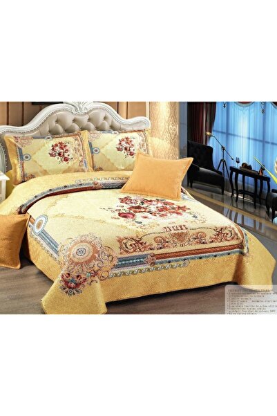 OEM Duvet cover and 4 pillowcases, Velvet, 5 pieces, Golden Royal, 230x230cm