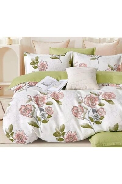 OEM Set lenjerie de pat dublu, cearșaf reversibil, 6 piese, 2 persoane, 230x2...