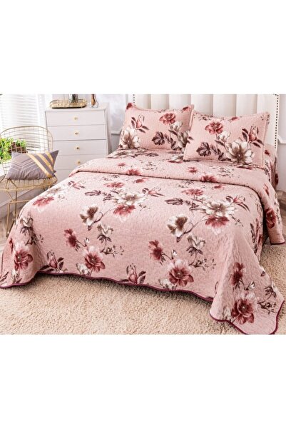 OEM Bedspread, Cotton and Linen, 3 Pieces, 2 People, 230x250cm, Multicolor Floral Print