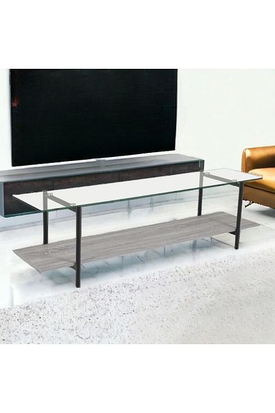 DEC4 Plasma table made of wood with glass