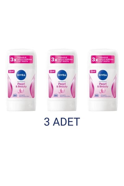 NIVEA Pearl & Beauty Kadın Stick Deodorant 50 Ml x 3 Adet