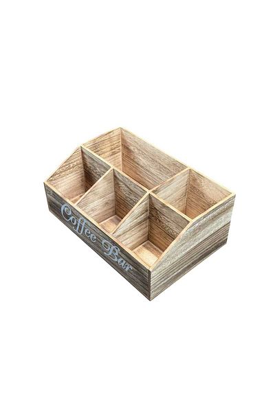 Generic Coffee corner organizer made of wood in elegant wooden brown color (dimensions: 32*20*13) - to store your tools in style