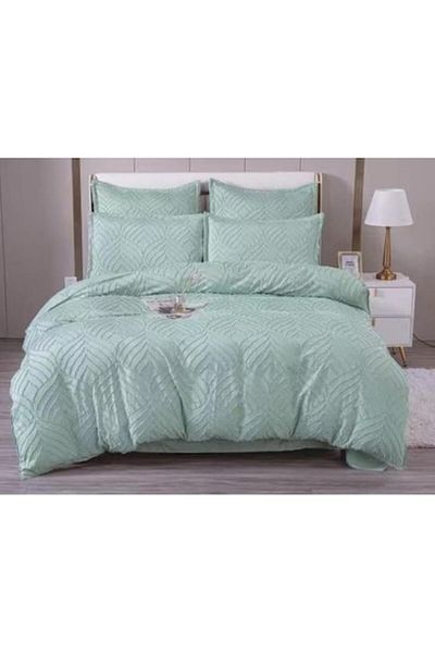 OEM Double Bed Sheet, Sonia-Home, Egyptian Cotton, Uni, M1, 6 Pieces, 2 Persons, 220x240cm, Duck Egg Gre