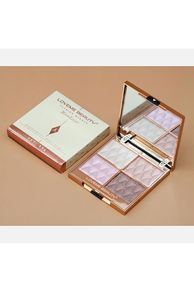 LOVEME BEAUTY A beautiful and distinctive highlighter palette with 4 luxurious colors, an alternative to Charlotte