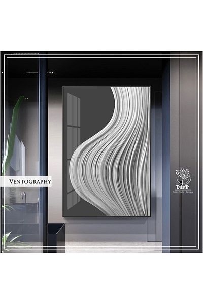 Tablomtr Masa decorativa cu cadru metalic imprimat digital cu sticla - Ventography A