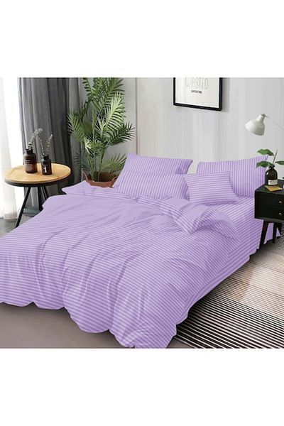 Pucioasa Double Bed Linen, Pucioasa, Damasc, 6 pieces, 2 persons, Uni, 245x250cm, Lila