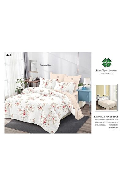 OEM Set of sheets for double bed, floral, 6 pieces, 2 persons, 245x250cm, Finet