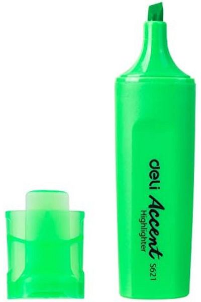 Deli Highlighter S621 1-5mm, Green, Pack of 10