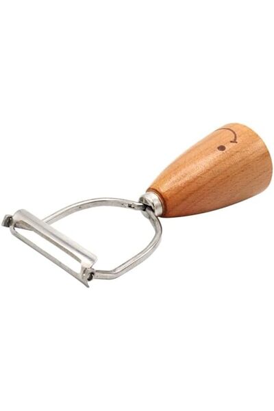 mastergold Small Stainless Steel Grater with Wooden Handle for Cheese, Ginger, Cucumbers, Potatoes, and Vegetab