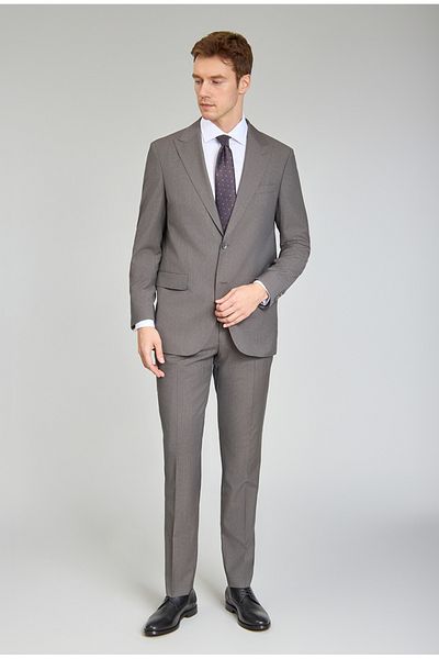 Bisse Swallow Collar, Double Slit, Classic Cut 6 Drop Gray Men's Suit