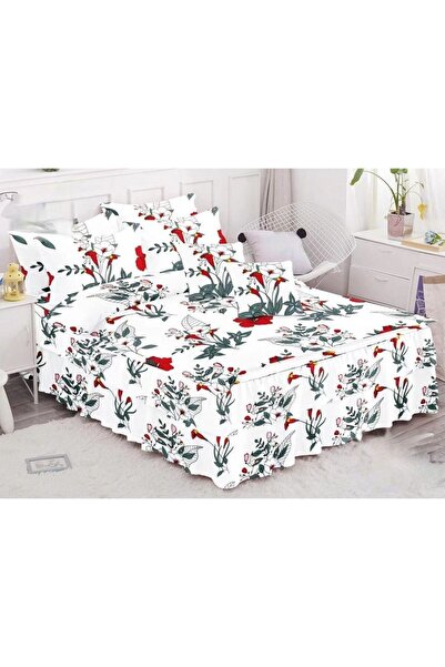 OEM Double bed linen, fitted sheet, Primavara, White Floral, 6 pieces, 2 persons, Finet, 200x2