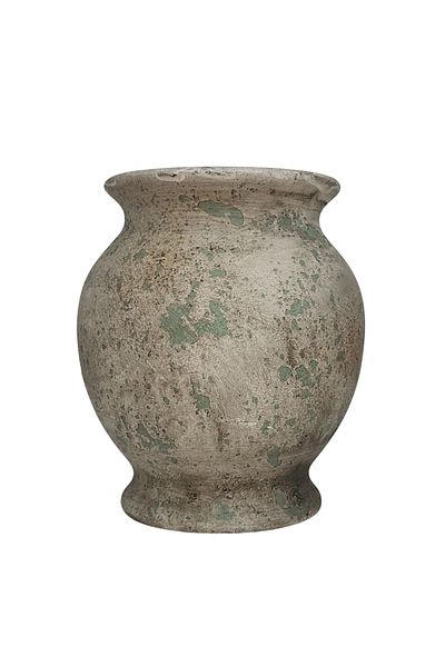 Generic مركن مزهرية فاخر باللون الأخضر الهادئ للديكور المنزلي الأنيق وللحدائق الخارجيه مقاس (20.5*24 سم)