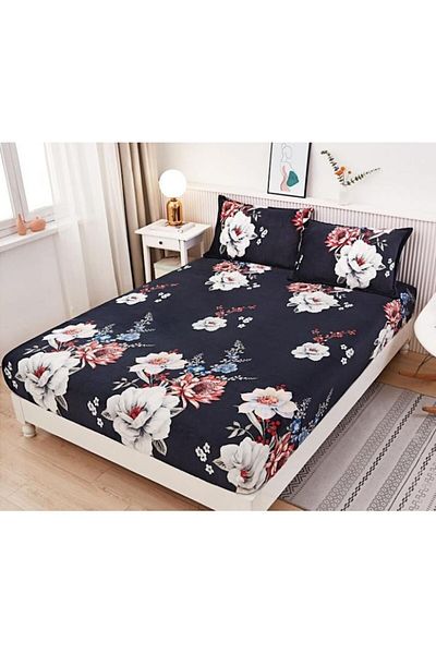 OEM Double Bed Sheet and Pillowcases Set, Cocolino, Mini Bouquet, 3 Pieces, 2 Persons, 180x200cm, Multic