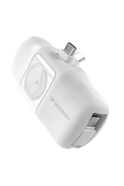 WOZINSKY Mini powerbank 5000mAh 15W USB-C i ładowarką do Apple Watch - biały
