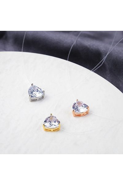 Eva Grace Graziella necklace, with transparent thread and heart-shaped pendant