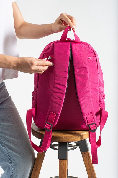 KASVA DERİ School Bag New Season Unisex Backpack Multi-Eye Water Resistant Crinkle Fabric Bag