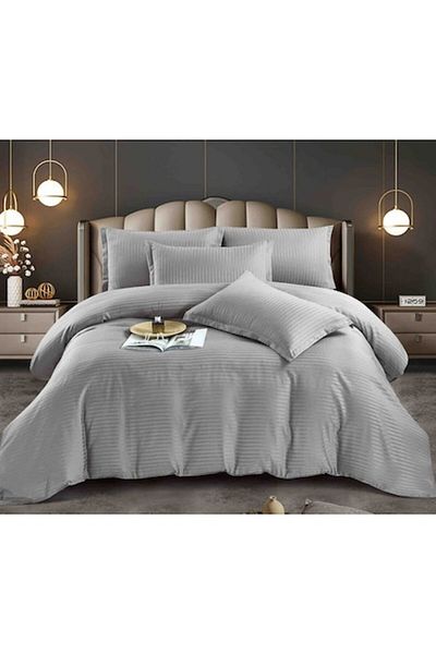 JOJO HOME Double Bedding Set, Jojo Home, Damask, 6 pieces, 2 persons, 230x250cm, Light Grey