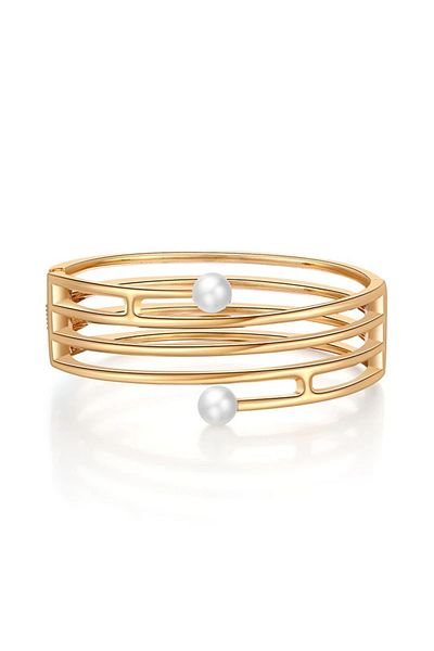 Eva Grace Kathalia bracelet, gold, with pearls and multiple layers
