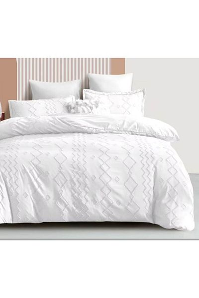 OEM Double Bed Linen, Sonia-Home, Egyptian Cotton Type, Uni, M2, 6 Pieces, 2 Persons, 220x240cm, White