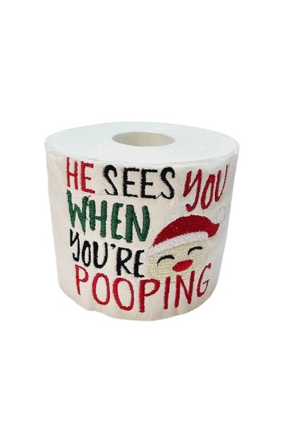 ARIALE Embroidered Christmas Toilet Paper 'He sees you' Ariale, multicolor, cellulose