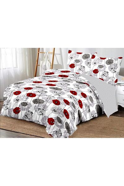 OEM Double Bed Linen, Finet, 6 Pieces, Poppy Pattern, 250x230 cm