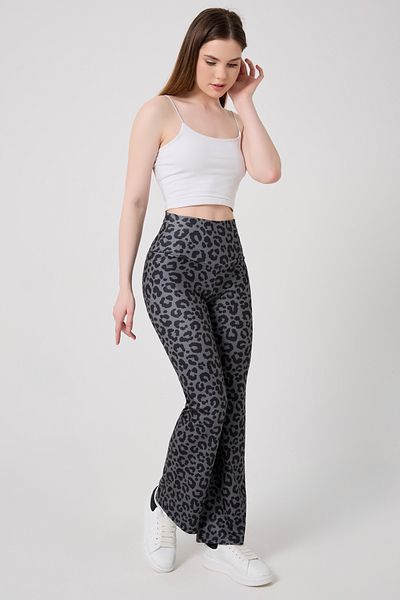 Miss couture Leopard Pattern High Waist Semi Spanish Leg Leggings
