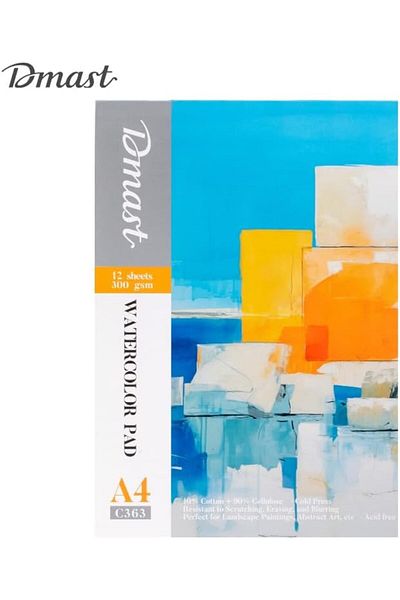 Deli EC363 Dmast 300 GSM A4 لوحة ورقية للألوان المائية، 12 ورقة