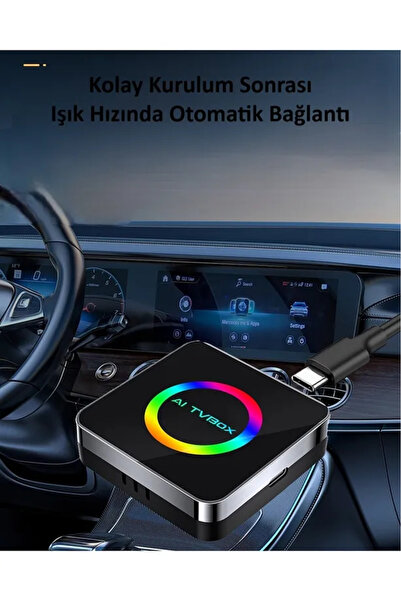 KAZEMTECH Araç CarPlay Ai Box Uyumlu Kit Youtube, Netflix Android Auto 4+64