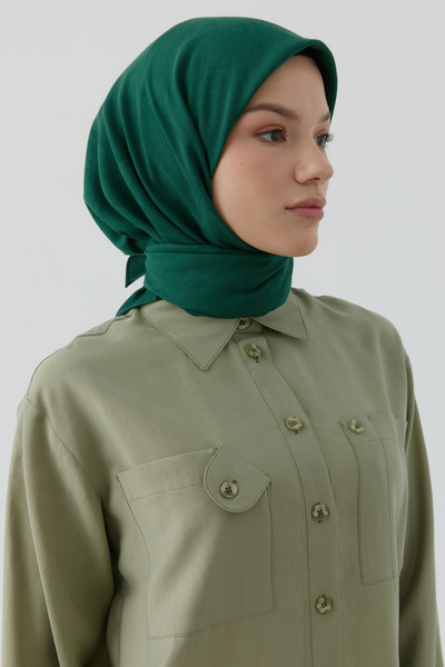 Tuğba Dalga Desen Stil Eşarp - Zümrüt