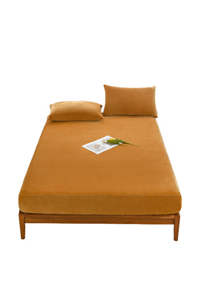 OEM Bed Cover and 2 Pillowcases, Velvet, Uni, 3 Pieces, 2 People, 180x200cm, Brick Red