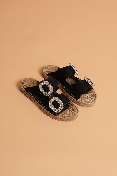 CİMİLİ SHOES Papuci de damă cu cataramă dublă cu talpă ortopedică