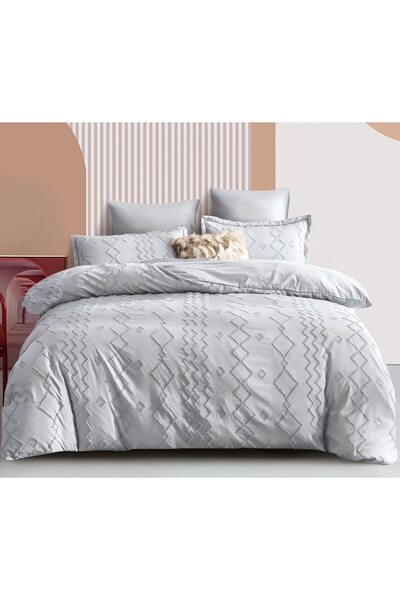 Pucioasa Double Bed Linen, Velvet Jacquard Lux M3, Pucioasa, 6 Pieces, 2 Persons, Uni, 245x250cm, Grey