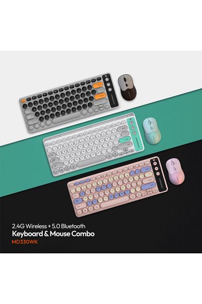 Microdigit Wireless Keyboard and Mouse Combo with Arabic and English Support from