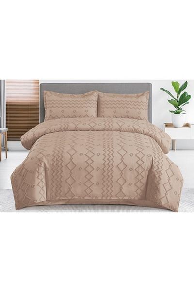OEM Bed Linen Set, Grofat M5, Uni, 4 pieces, Double, 230x250cm, Coffee with Milk