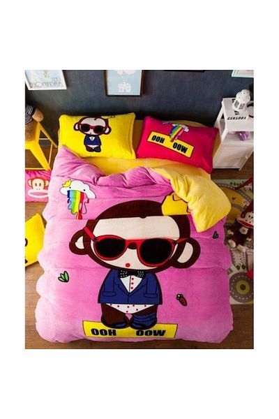 JOJO HOME Bedding, Cocolino, Jojo Home, 4 pieces, 1 person, 3D Monkey print, 230x250cm