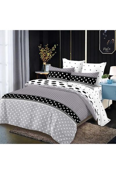 OEM Double Bed Linen, Polka Dot Print, Reversible, 6 Pieces, 180x200cm, Finet