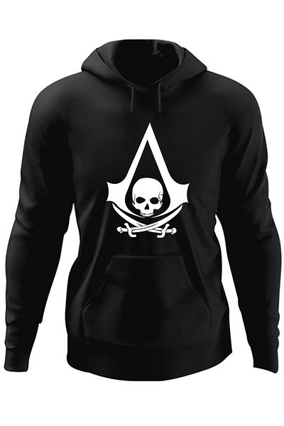 OEM Men's Hoodie Black Flag Assassin's Creed Logo Emblem