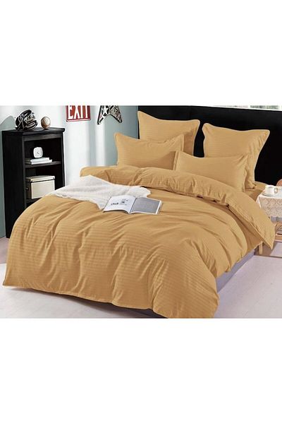 OEM Double Bed Linen, Sonia-Home, Damask Style Finet, Uni, 6 Pieces, 220x240cm, Light Brown
