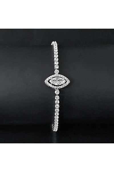 Eva Grace Dona bracelet, silver, thin, decorated with zirconia - Celebration Collection