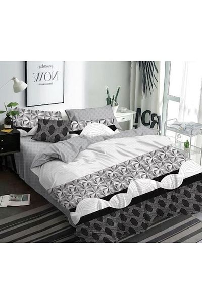 Pucioasa Double Bed Linen, Pucioasa, Finet, 6 Pieces, Abstract Non-Color Print, 245x250cm
