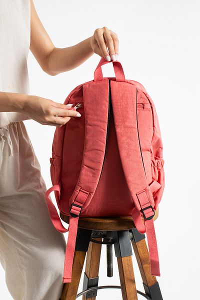 KASVA DERİ School Bag New Season Unisex Backpack Multi-Eye Water Resistant Crinkle Fabric Bag