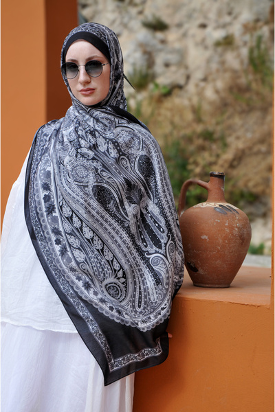 MSCARFS شال حريري من قماش الفوال القطني بنمط بوري