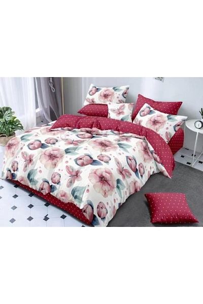 OEM Double Bed Linen Set, Finet, 6 Pieces, Floral Pattern, 250x230cm, Multicolor