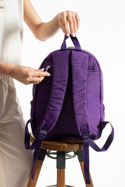 KASVA DERİ School Bag New Season Unisex Backpack Multi-Eye Water Resistant Crinkle Fabric Bag