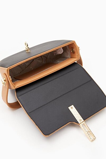 AYK'S Geanta de umar pentru femei Levidor Black-Camel 930125