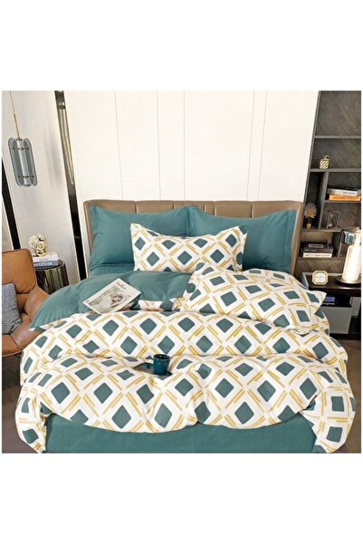 OEM Double Bedding Set with Elastic, 6 Pieces, 2 Persons, 240X250cm, Superior Finet, Diamond Print, Mult
