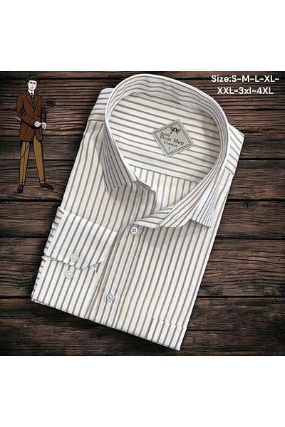 EREN STYLE Cămașă albă din in, clasică, 100% bumbac, cu mânecă lungă, anti-transpirație, cu o singură buzunar (model normal)