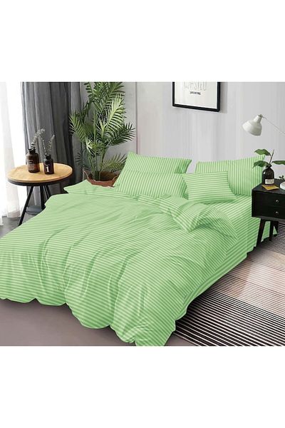 Pucioasa Double Bed Bedding Set, Pucioasa, Damask, 6 Pieces, 2 People, Uni, 245x250cm, Duck Egg Green