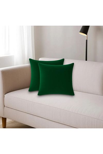 Harnicuta Set of 2 Emerald Green Velvet Decorative Pillows 50x50 Cm, Pdp0310_50x50