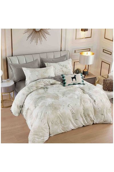 JOJO HOME Double Bedsheet with Elastic, Jojo Home, Tropical Leaves, 6 Pieces, 180x200cm, Multicolor